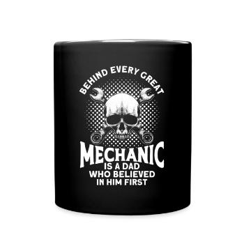 Papa Père Mécanicien Père Famille - Mug uni - noir - Devant