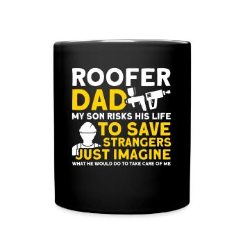 Fils Père Couvreur Père Famille - Mug uni - noir - Devant