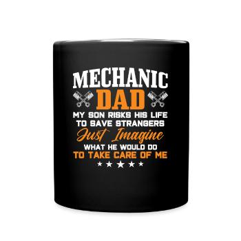 Fils Père Mécanicien Père Famille - Mug uni - noir - Devant