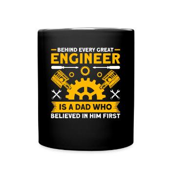 Papa Father Engineer Father Family - Full Colour Mug - black - Front