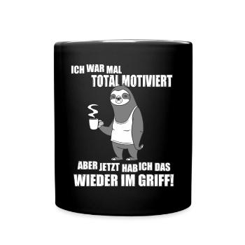 Ich war mal total motiviert - Tasse einfarbig - Schwarz - Vorne