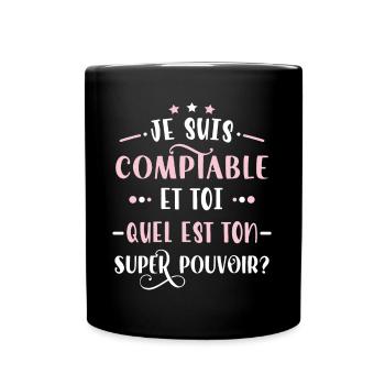 Comptable idée cadeau métier citations profession - Mug uni - noir - Devant