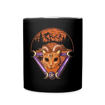 Strange Goat Witchy Dark Pastel Goth - Full Colour Mug - black - Front