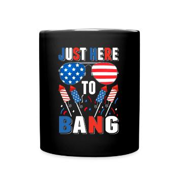 Feux d’artifice patriotiques Humour Amérique - Mug uni - noir - Devant