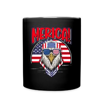 Patriotic Eagle American Flag July 4 - Full Colour Mug - black - Front