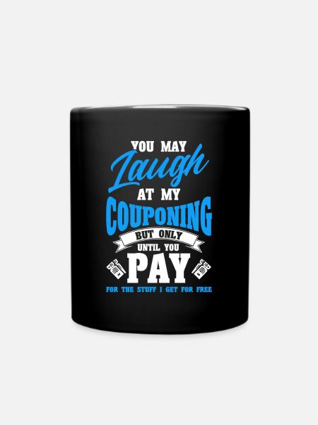 Gutschein Shopper Rabatt Couponer Rabattverkauf - Tasse einfarbig - Schwarz
