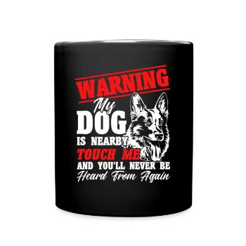 Deutscher Schäferhund Polizeihund Polizei Hund - Tasse einfarbig - Schwarz - Vorne