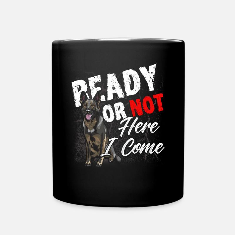 Deutscher Schäferhund Polizeihund Polizei Hund - Tasse einfarbig - Schwarz