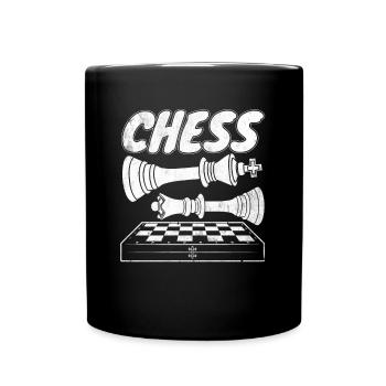 Schach Schachspielen Welt Schach Tag König Dame - Tasse einfarbig - Schwarz - Vorne