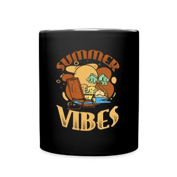 Summer Vibes Beach Club Summer Vacation - Full Colour Mug - black - Front