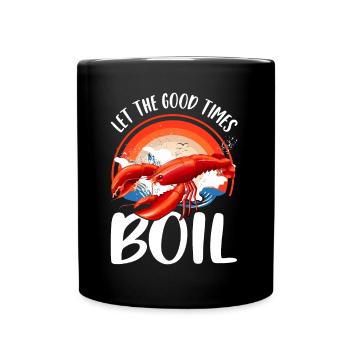 Krebssaison lustige Krebse Hummer - Tasse einfarbig - Schwarz - Vorne