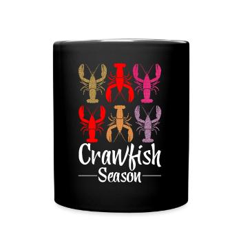 Langusten Saison lustige Krebse Leopard - Tasse einfarbig - Schwarz - Vorne