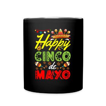 Mexican Fiesta Party Cinco De Mayo - Full Colour Mug - black - Front