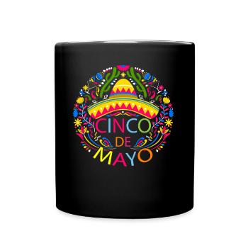 Fiesta Cheerful Cinco De Mayo Party - Full Colour Mug - black - Front