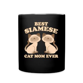 Siamese Saying Cat Mama Funny Siamese Gift - Full Colour Mug - black - Front