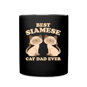 Siamese Saying Cat Papa Funny Siamese Gift - Full Colour Mug - black - Front