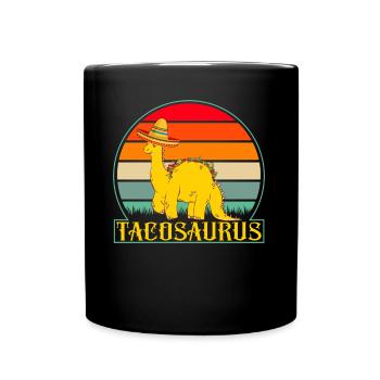 Taco Dinosaur Cinco De Mayo Fiesta - Full Colour Mug - black - Front