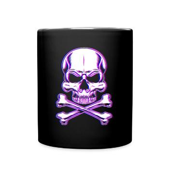 Schädel Glitch Vaporwave Dunkel Pastell Goth - Tasse einfarbig - Schwarz - Vorne