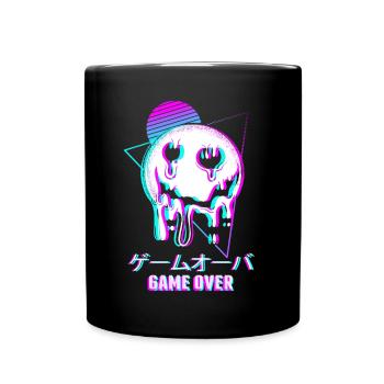 Game Over Aesthetic Goth Vaporwave Sad - Full Colour Mug - black - Front