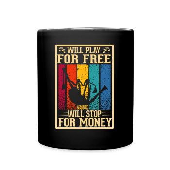 Loud bagpipe musicians bagpipers - Full Colour Mug - black - Front