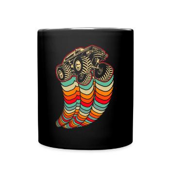 Monster Trucks Retro Monster Truck Vintage - Full Colour Mug - black - Front