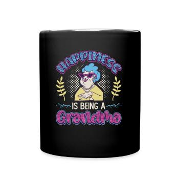 Happiness Is Being A Grandma Pregnancy Announcement - Full Colour Mug - black - Front