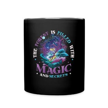 Forest full of magic and secrets, nature, hiking - Full Colour Mug - black - Front