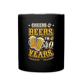 Cheers and beer I'm 40 years old - Full Colour Mug - black - Front