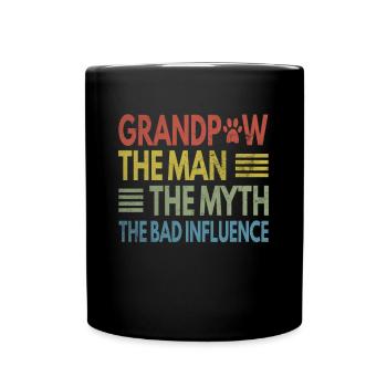 Grandpaw Man Myth Bad Influence Grandpa Dog Friend - Full Colour Mug - black - Front