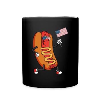 Patriotischer Hotdog 4. Juli - Tasse einfarbig - Schwarz - Vorne