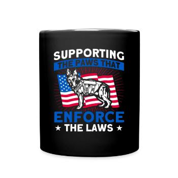 German Shepherd Police Dog Police Dog - Full Colour Mug - black - Front