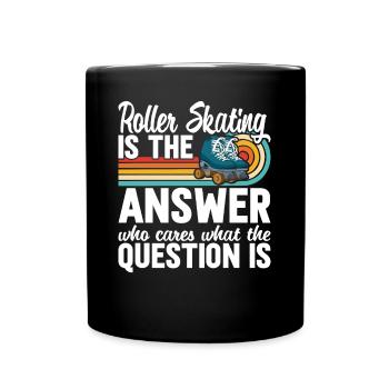 Roller Skating Roller Skate Retro 70er 80er - Tasse einfarbig - Schwarz - Vorne