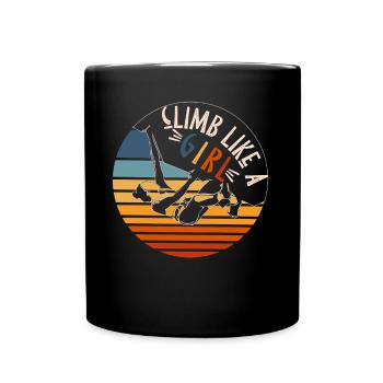 Climbing Girl Climber WoBouldering - Full Colour Mug - black - Front