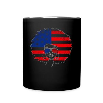 Patriotic African-American Woman July 4 - Full Colour Mug - black - Front
