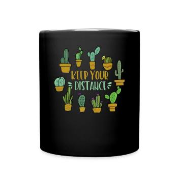 Cactus Introverti Propriétaire succulent - Mug uni - noir - Devant