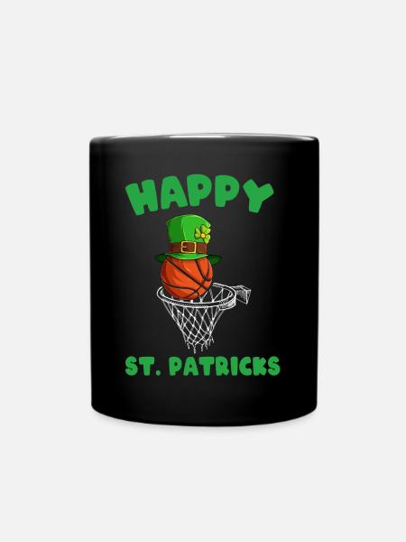 Basketball Fröhlicher St. Patrick's Day - Tasse einfarbig - Schwarz