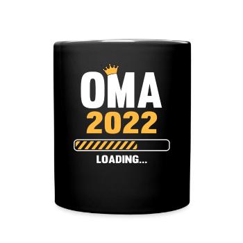 Oma 2022 Loading Schwangerschaftsankündigung - Tasse einfarbig - Schwarz - Vorne