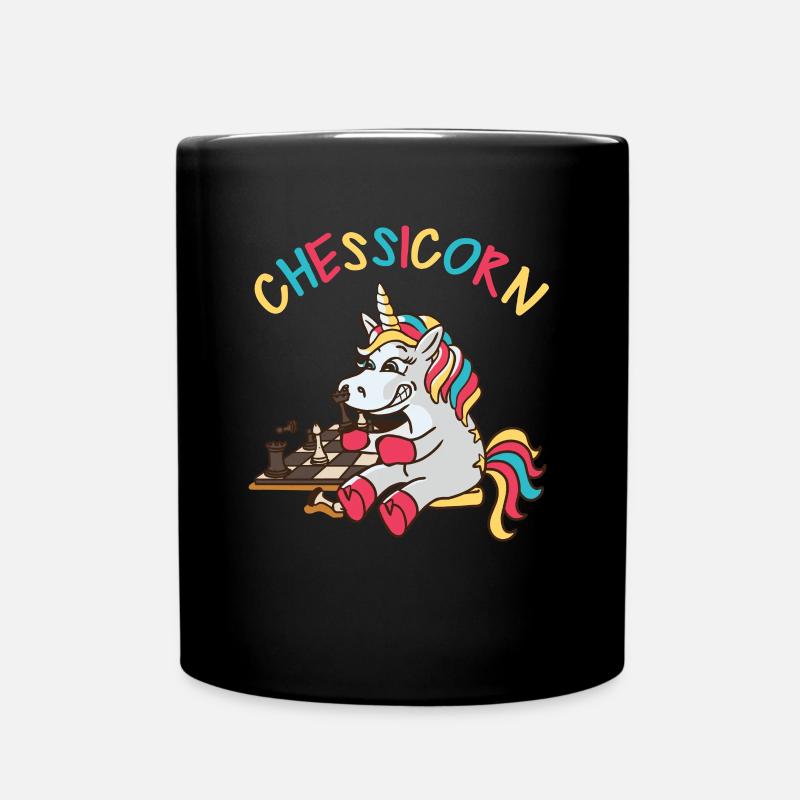 Chessicorn Licorne Jeu de mots d’échecs - Mug uni - noir