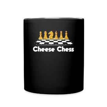 Cheese Chess Chewy Pièces d’échiquier Cadeau - Mug uni - noir - Devant