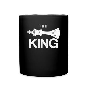 Zukünftiger König Schach Herren Schachfigur - Tasse einfarbig - Schwarz - Vorne