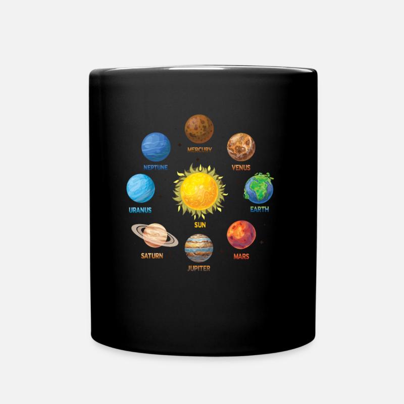 Planet Solar System - Full Colour Mug - black