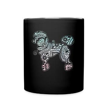 Pudel Mama Hund Cute Tribal Pudel Mama - Tasse einfarbig - Schwarz - Vorne