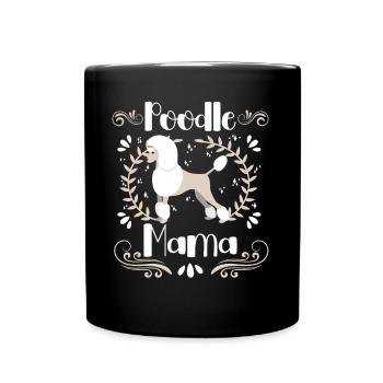 Pudel Mama Niedlicher Hund Standard Pudel - Tasse einfarbig - Schwarz - Vorne