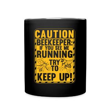 Méfiez-vous Apiculteur Drôle Apiculture - Mug uni - noir - Devant