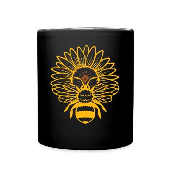 Biene Sonnenblume Imker Honig - Tasse einfarbig - Schwarz - Vorne