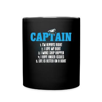 Boat Lovers Boat Captain Captain Captains - Full Colour Mug - black - Front