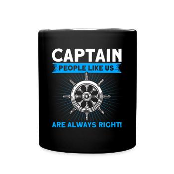 Amateurs de bateau Capitaine de bateau Capitaines - Mug uni - noir - Devant
