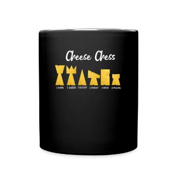 Cheese Chess Schach Figuren Käse Schachspieler - Tasse einfarbig - Schwarz - Vorne