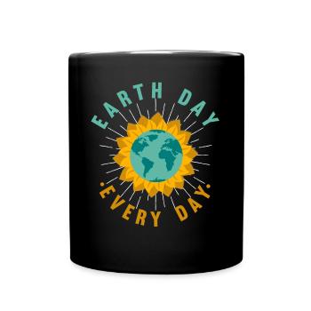 Planet Awareness Earth Day Sonnenblume Liebe - Tasse einfarbig - Schwarz - Vorne