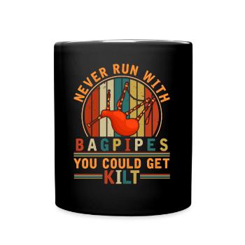 Witziger Dudelsack Zitat Musiker Humor - Tasse einfarbig - Schwarz - Vorne